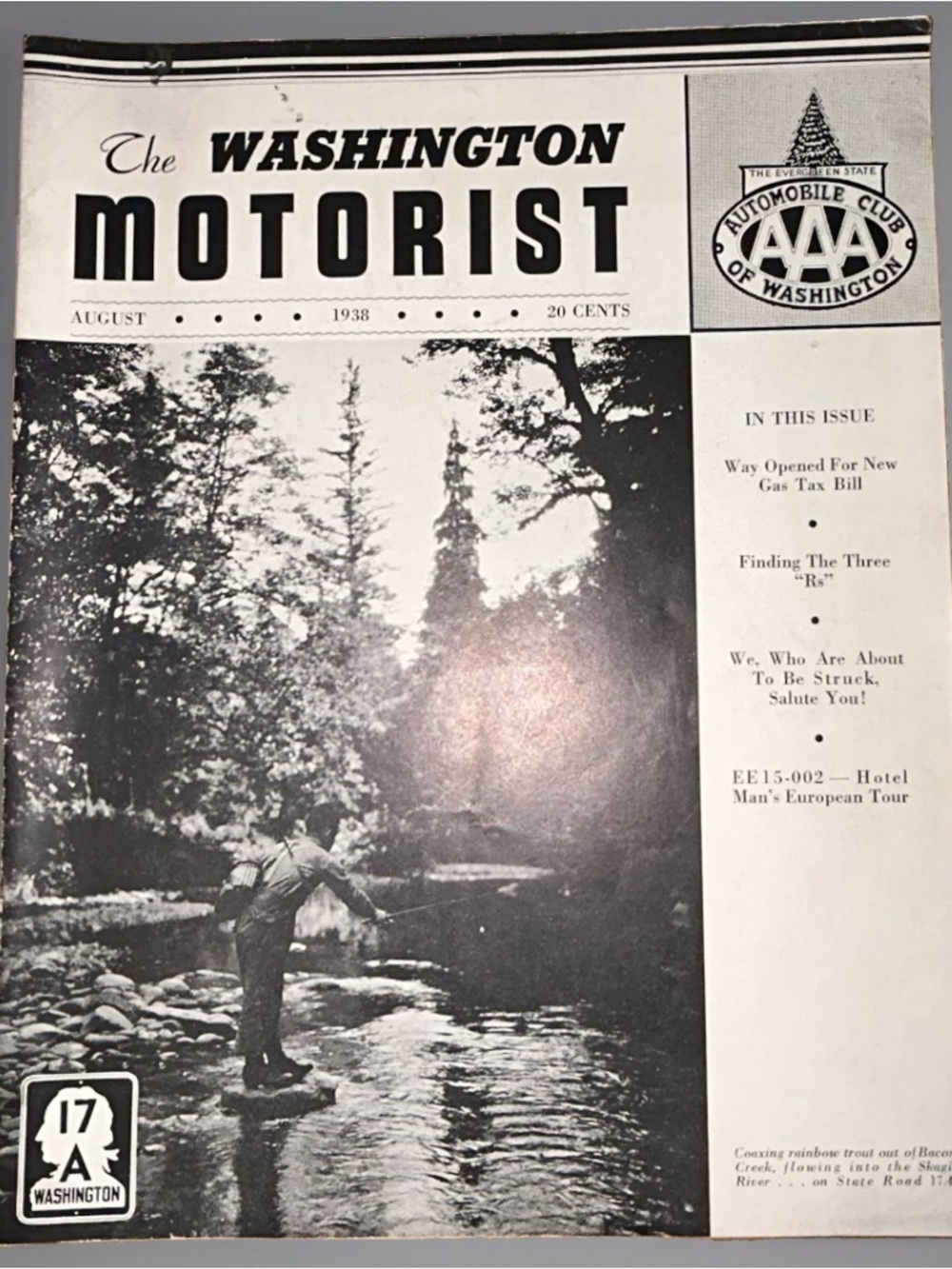 1938 The Washington Motorist Magazine August AAA Automobile Club Ephemera Rare